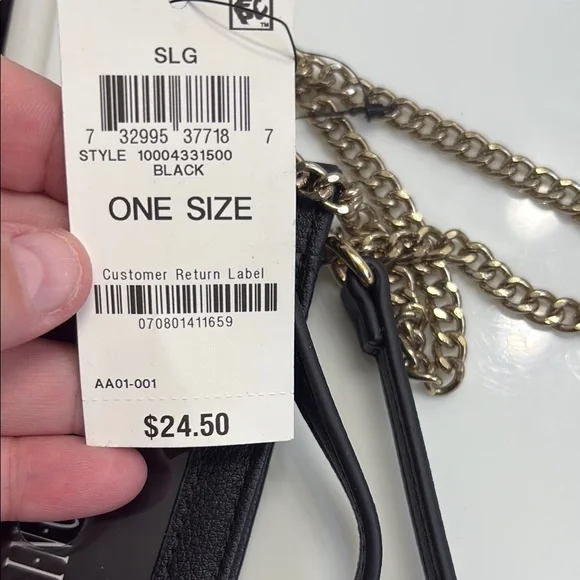 INC International Concepts Black and Gold Chain Wallet - Picture 5 of 5